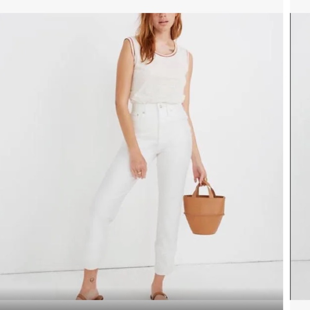 Madewell white straight crop jeans 29